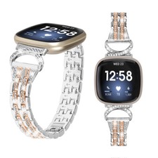 For Fitbit Versa 3/4 Sense 2 Luxury Glitter Bracelet Stainless Steel Band Strap