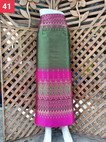 LAOS/THAI SILK SARONG SKIRT WAIST ONE SIZE WRAP AROUND/LENGTH 34/35" - 第 1/117 張圖片