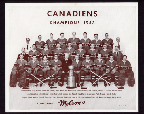 1953 MOLSON MONTREAL CANADIENS 8''x10" Team Photo, VG 27407