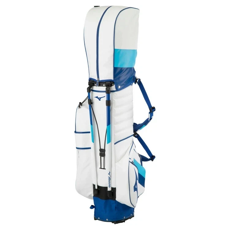 Bolsa Mizuno Golf Tour Carry Stand Prime 10 x 47 pulgadas 6 vías 3,5 kg para hombre blanca/azul  Foto 3 de 4