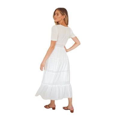 petal and pup lauren lace overlay dress Emersyn Midi Lace Dress - White