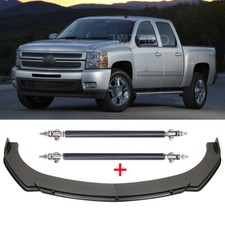 For Chevrolet Silverado 1500 Carbon Front Bumper Lip Splitter Spoiler Strut Rods