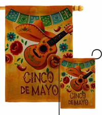 Dance de Mayo Burlap Garden Flag Summertime Cinco Decorative Yard House Banner