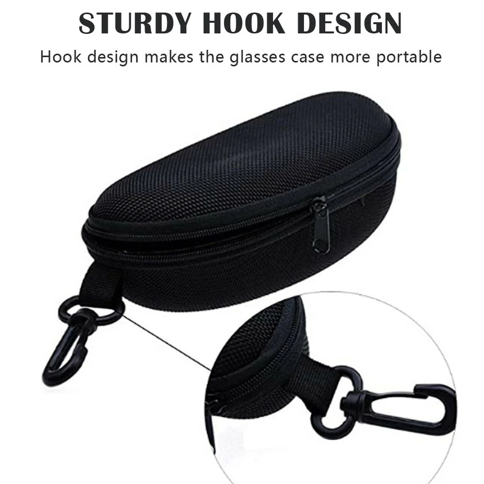 1-5 PIEZAS Estuche para Anteojos Caja Gafas de Sol Protector Cremallera Dura Clip para Cinturón Portátil Foto 4 de 4