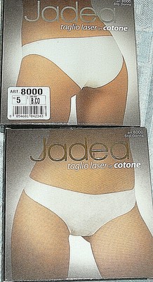 3 slip JADEA vita bassa no cuciture taglio laser cotone BIANCO NUDO Tg 5 ar.8000