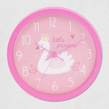 Image of Little Princess Swan Pink Wall Clock Battery Operated