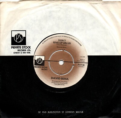 David Soul:Don't give up on us/Black bean soup:UK Private Stock:1976