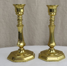 2 Vintage Brass Candle Sticks/Holders (1 Pair) Candlesticks 7? Tall Heavyweight