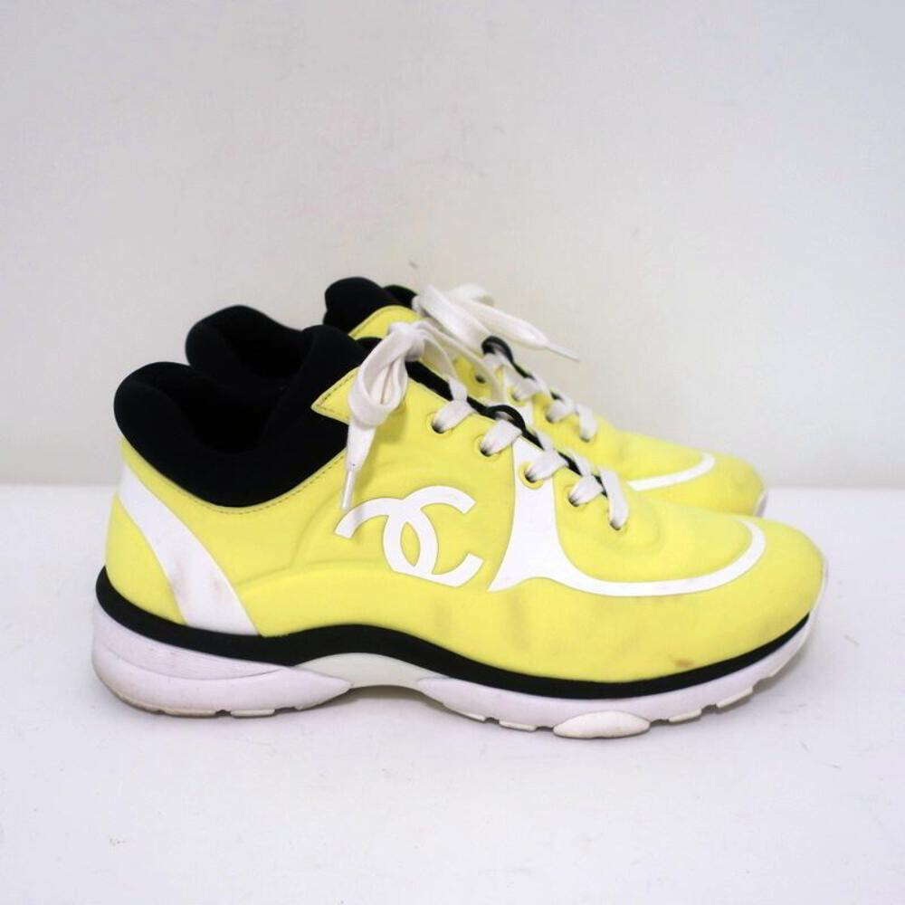 Chanel CC Lycra Sneakers Neon Yellow Size 37 | eBay Chanel CC Lycra Sneakers Neon Yellow Size 37 | eBay