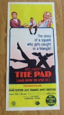 THE PAD AND HOW TO USE IT ORIGINAL 1966 DAYBILL CINEMA FILMPLAKAT Brian Bedford