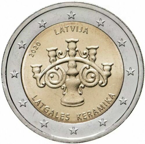 2 euros 2020 Lettonie céramique latgalienne UNC du banc rouleau - Photo 1 sur 4