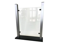 24x20 Counter plastic protective shield with aluminum frame and Melamine base