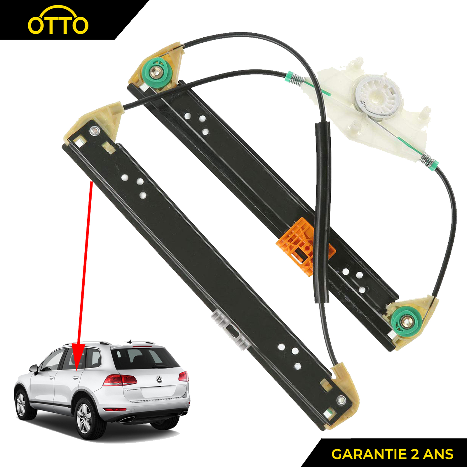 Lève-vitre arrière gauche anti-panne pour Touareg Cayenne 95553346103