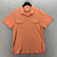 Old Navy Polo Shirt Mens Size Medium Orange Short Sleeve Polo Pockets
