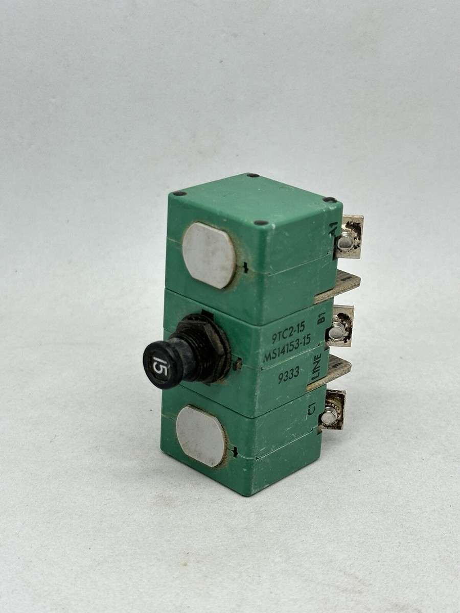 Sensata 9TC2-15 ~ 3-Phase 15A Aircraft Circuit Breaker ~ MS 14153