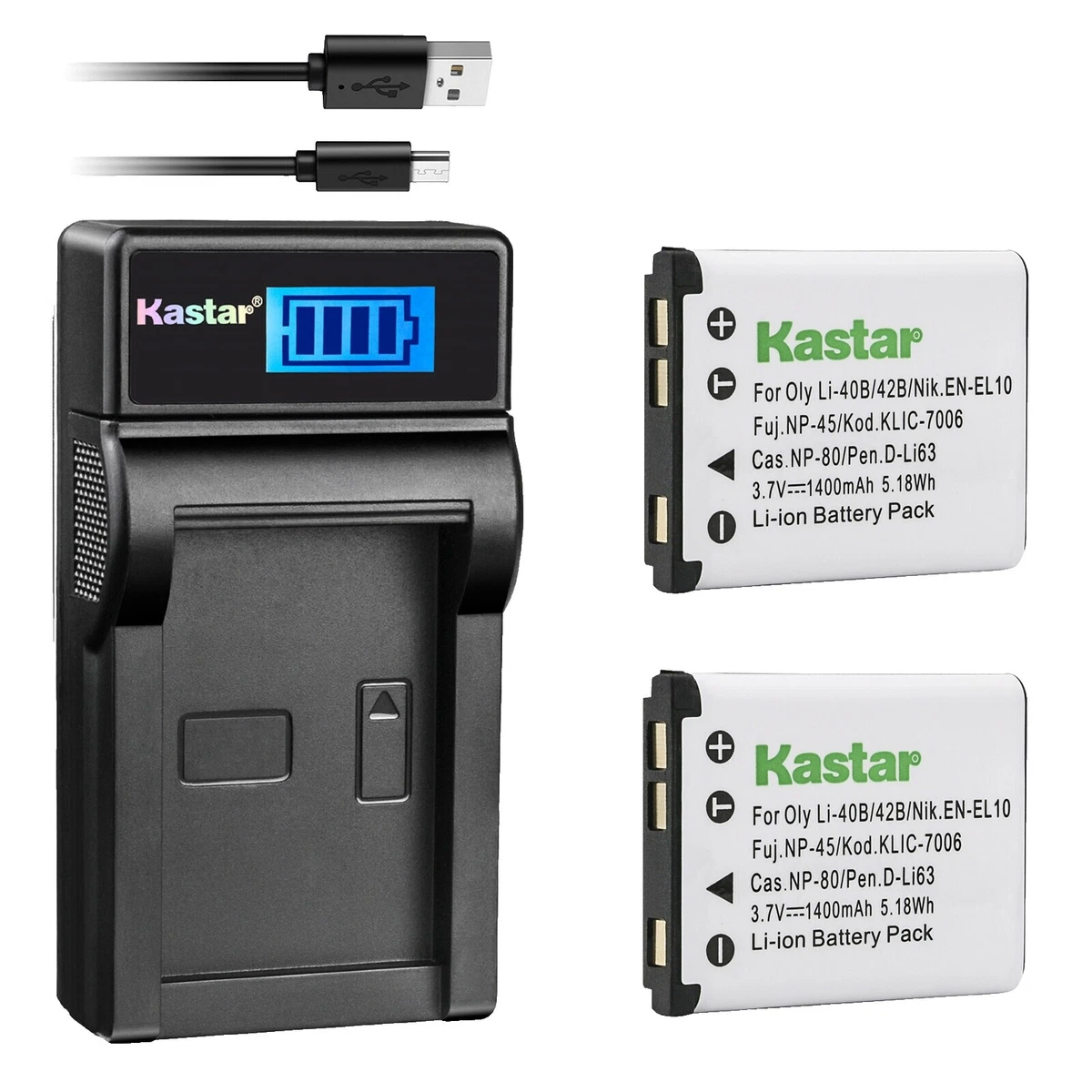 2x Batteria Patona + Caricabatteria casa/auto per Pentax Optio MX,750,550