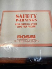 Vintage Safety Warnings Booklet Rossi Interarms Guns Firearms Vintage Safety Warnings Booklet Rossi Interarms Guns Firearms