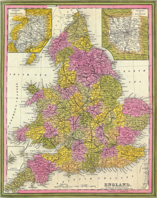 England - 1846 - Map Poster