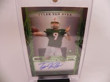 2022 Leaf Trinity Football Tyler Van Dyke RC Auto Clear EMERALD 1/1  MIAMI