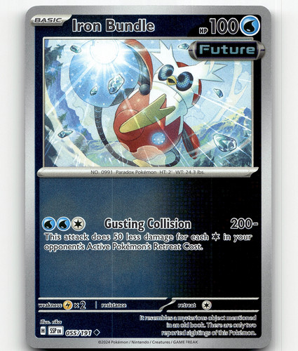 iron crown pokemon card price 132/191 Holo Rare Surging Sparks TCG Pack Fresh Near Mint NM do 20 more damage to your opponent’s Active Pokémon (before applying Weakness and Resistance). Iron Crown ex #81 Prices