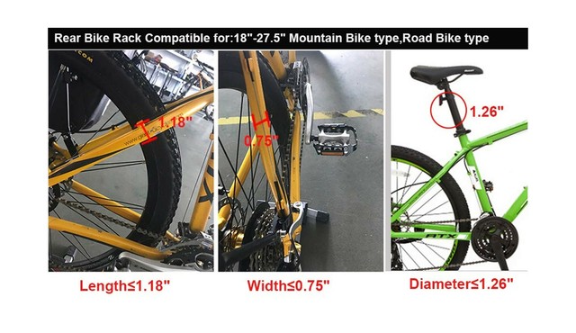 Rear Bike Rack Dirza Bicycle Cargo Quick Release Adjustable Alloy ...