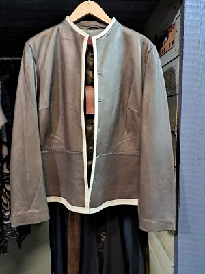 Womens Italian Leather Jacket By Nicola Berti - Size XL
