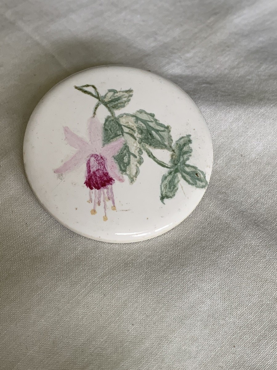 Vintage Ceramic Fushia Flower Metal Shank Button FF-48 | eBay