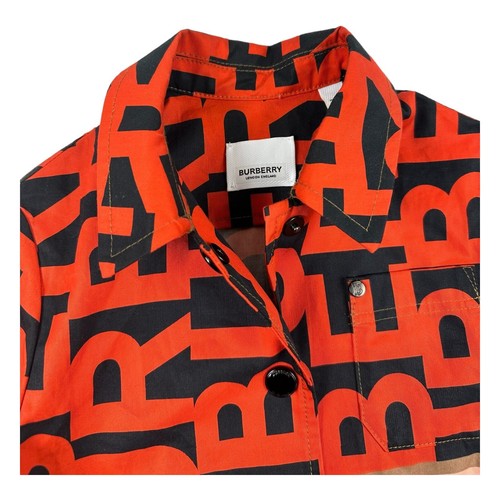 Burberry Current Montage Print Dress Shirt In Red Vermillion Kids Size 6 Years - Picture 2 of 9