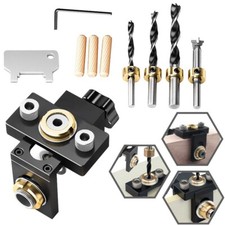Doweling Jig Pocket Hole Jig Kit Wood Vertical Drilling Detachable Locator