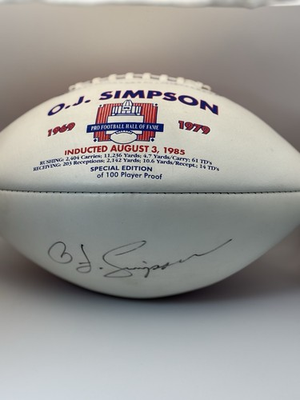 #ad #ad ***CONFISCATED OJ SIMPSON AUTOGRAPHED Hall Of Fame FOOTBALL Non Numbered 100 $700.00