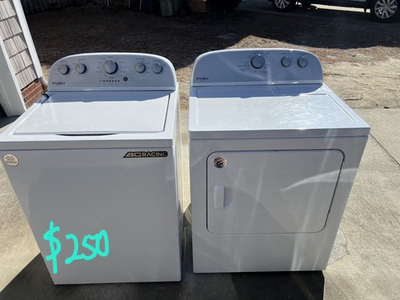 #ad Whirlpool Washer amp; Dryer Set white clean high efficiency $250.00