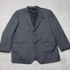 Jos A. Bank Blazer Mens 44 Regular Gray 100 Wool 2 Button Single Vent Jacket