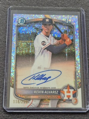 2025 Bowman Chrome Kevin Alvarez 1st Auto Speckle /299 Houston Astros
