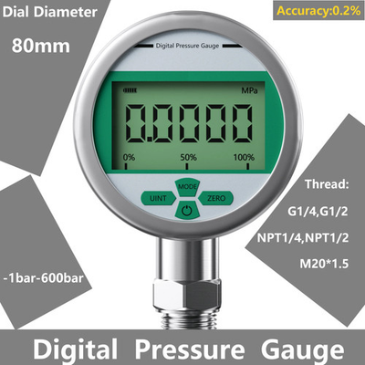 #ad Digital Pressure Manometer 0.1Mpa 60Mpa Digital PressureGauge 80mm M20*1.5 0.2% $122.14