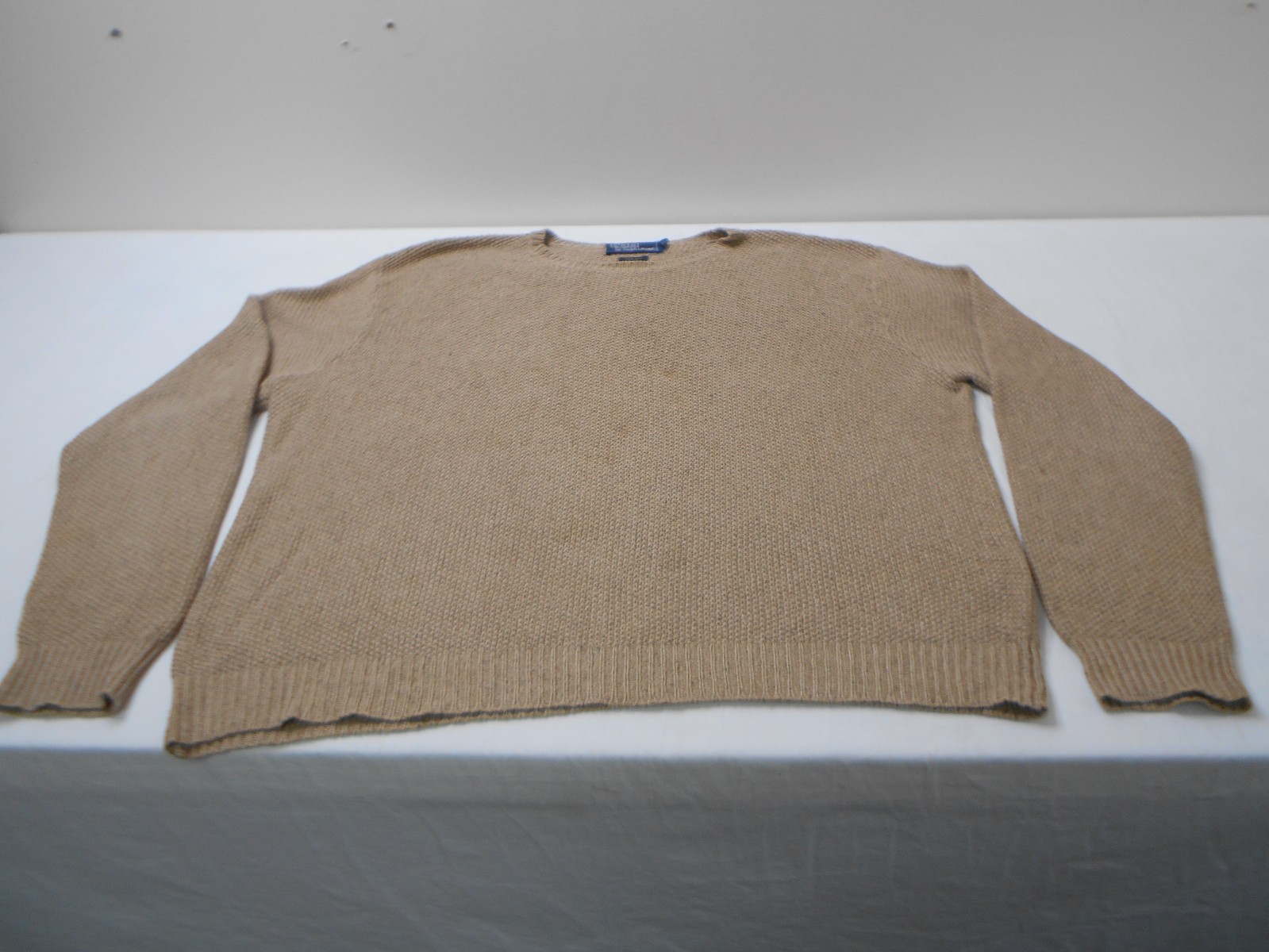Womens Polo Ralph Lauren 100% Silk Crewneck Sweater Brown Size XL Boxy Fit