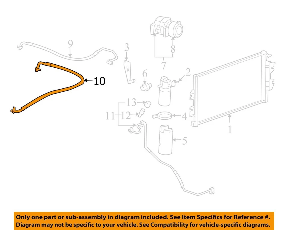 2003-2014 GMC CHEVROLET SAVANA 1500 EXPRESS 1500 HOSE ASM A/C CMPR 15867643 NEW - Image 2 of 3