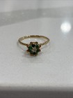 1980’s Emerald and Diamond 14 K Gold Tulip Ring — photo 4