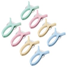 8 PCS Jumbo Size Beach Towel Clips 4 Colors Clamps Pool Chairs Clothes Pegs