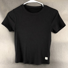 Vuori Pose Fitted Tee Women's Size XS Black Crew Neck SS Ribbed VW169 NWOT