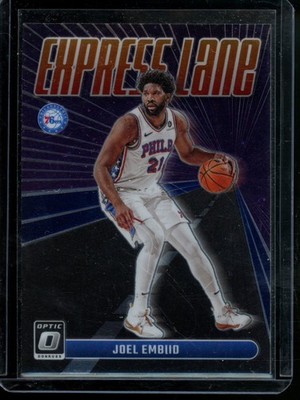 2023-24 Donruss Optic Joel Embiid Express Lane Purple Philadelphia 76ers #21