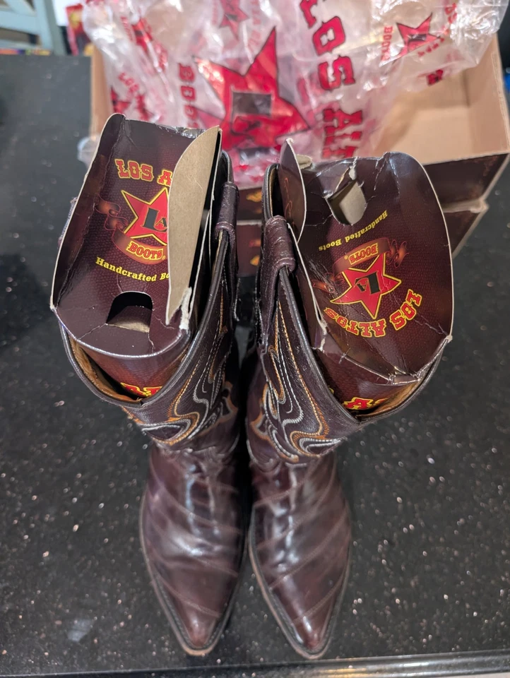 Botas de Vaquero Los Altos Para Hombre Talla 9 Ancho Anguila Genuinas EE Con *Caja Incorrecta Foto 2 de 4