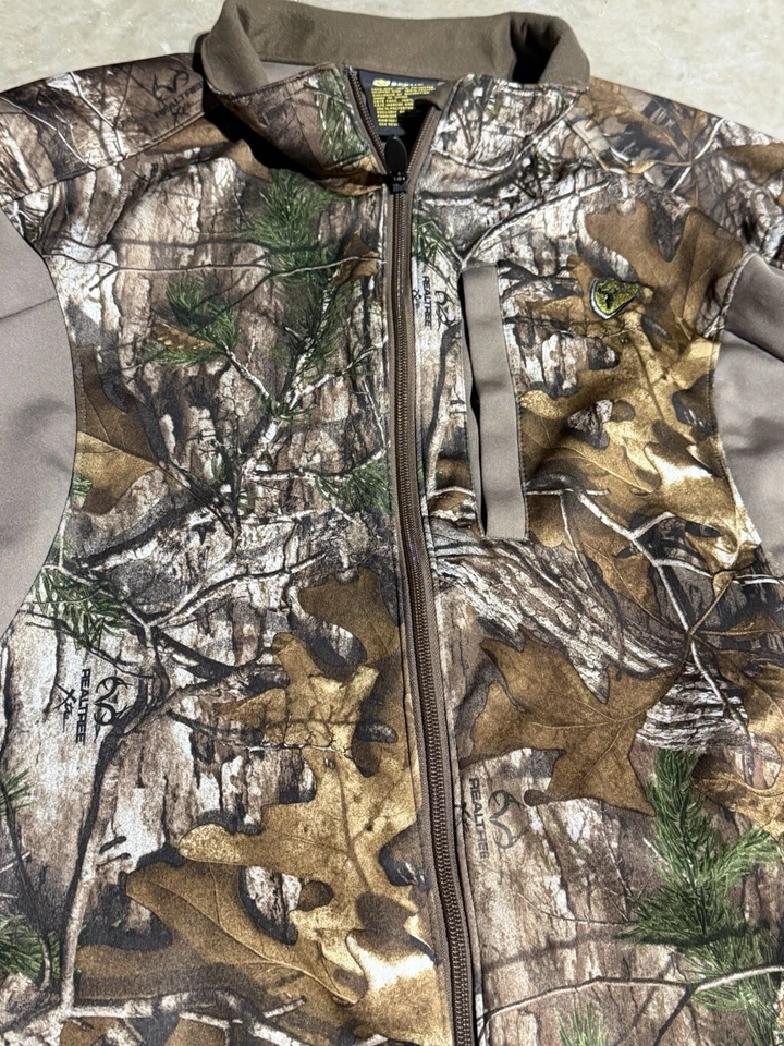 Men's Scent Blocker Lightweight Camo Jacket Large Full Zip With Harness Hole - Image 2 of 4