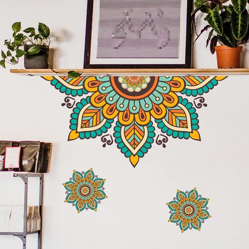Für Eid Al-Fitr Mandala Lotus Vinyl Aufkleber Home Zimmer Dekoration Raumdekora - Picture 3 of 10
