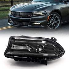 - for Dodge Charger Headlights Assembly 2015-2021 Halogen Model Headlamp with LE