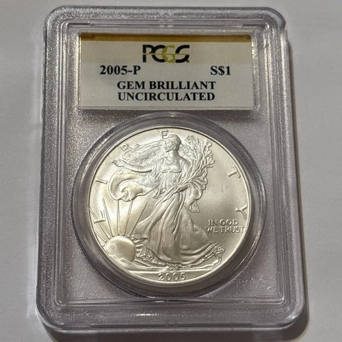 2005 American Silver Eagle $1 Dollar PCGS Gem Brilliant Uncirculated