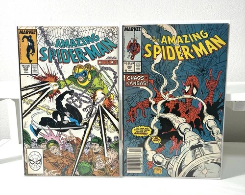 Amazing Spider-Man #299 (VF/NM) 1988 1st Venom + #302 (VF) / Marvel McFarlane