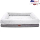 Orthopedic Dog Bed Waterproof Removable Cover Bolster Support All Breeds New