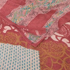 Sanskriti Vintage Sarees Multi 100 Pure Georgette Printed Sari 5Yd Craft Fabric