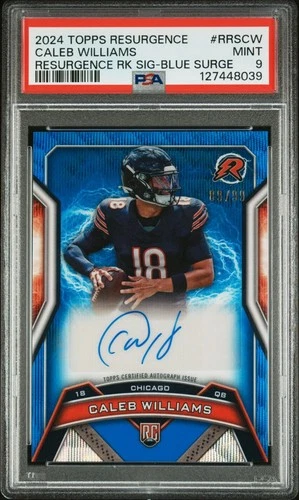 2024 Topps Resurgence Rookie Autograph Caleb Williams Auto Blue Surge /99 PSA 9