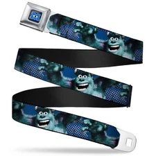 Buckle-Down Sulley Seatbelt Belt Disney Monsters Inc Scare Pose Dots 20-36in